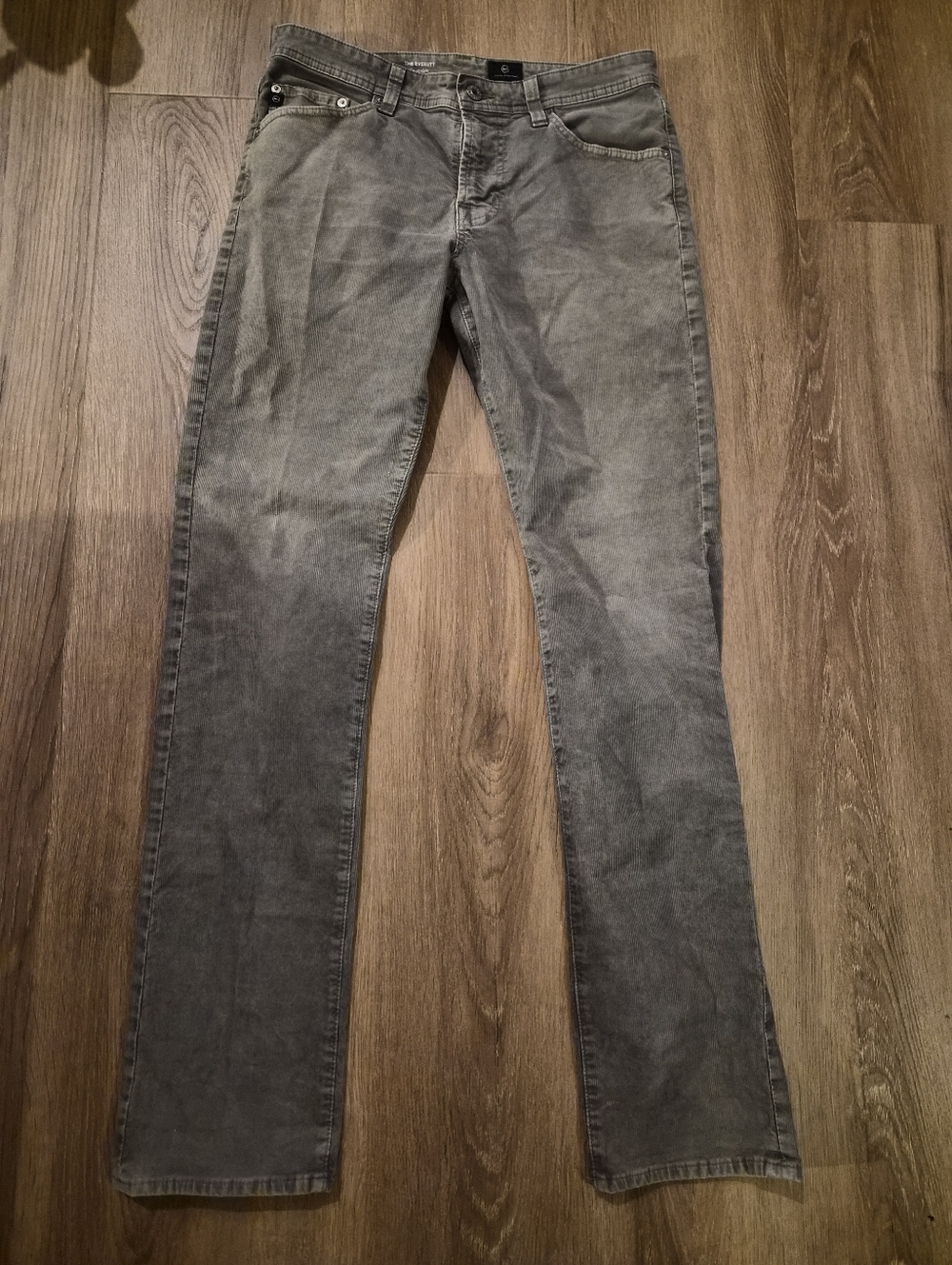 Ag Adriano Goldschmied Straight Grey Corduroy 31 X 34